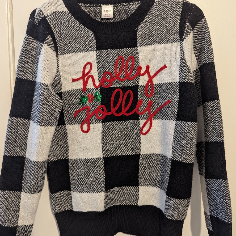 Black and White Checkered Sweater